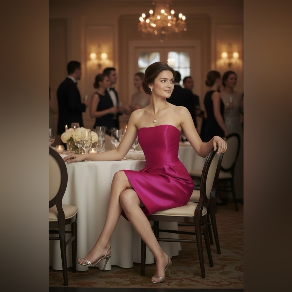 ALFRED SUNG Strapless (optional) Cocktail Dress.  NWT. Sample dress.